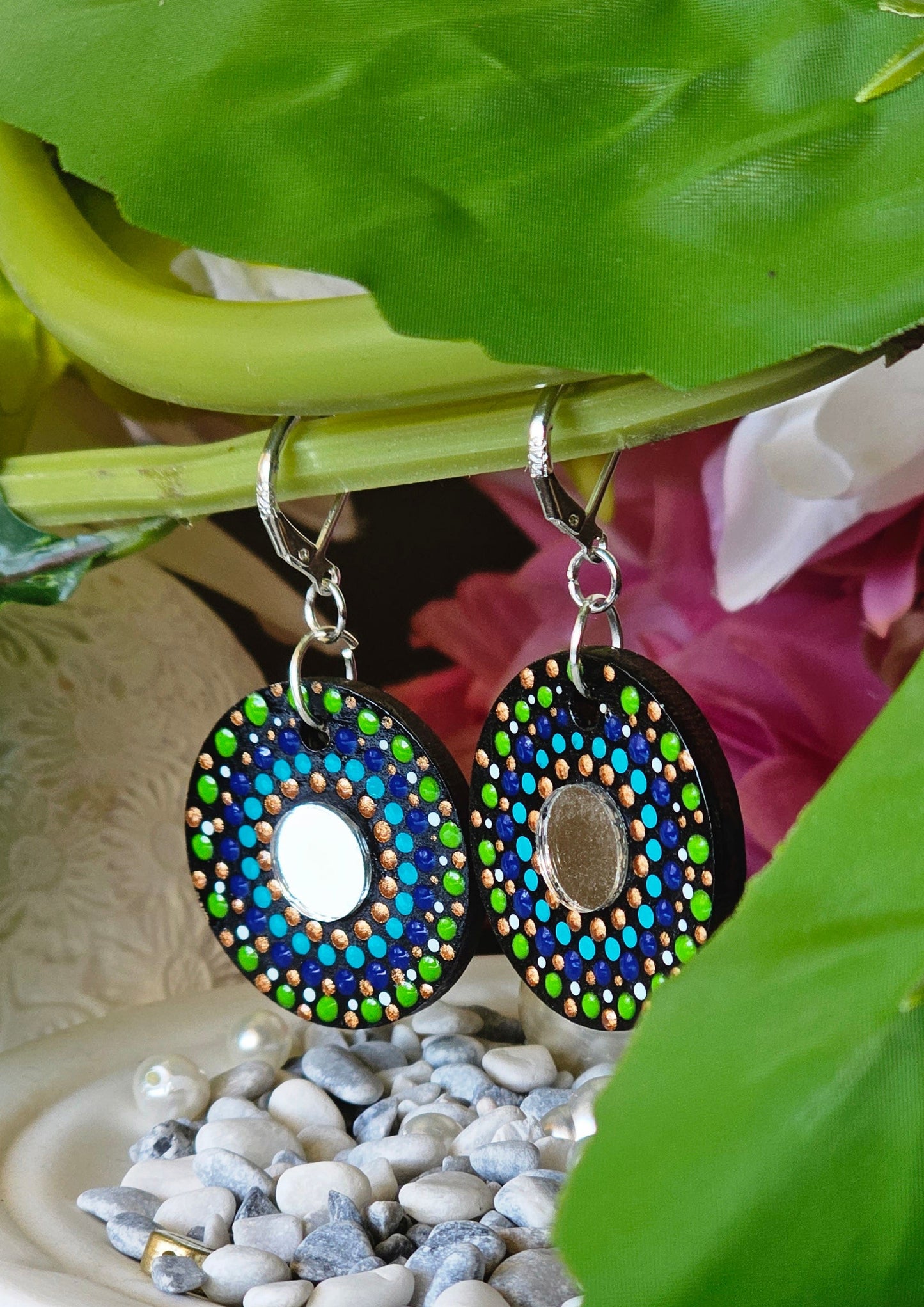 Handcrafted Dot Mandala Earrings
