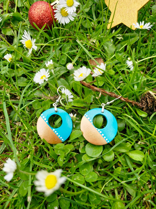 Hand Painted Mandala Earrings
