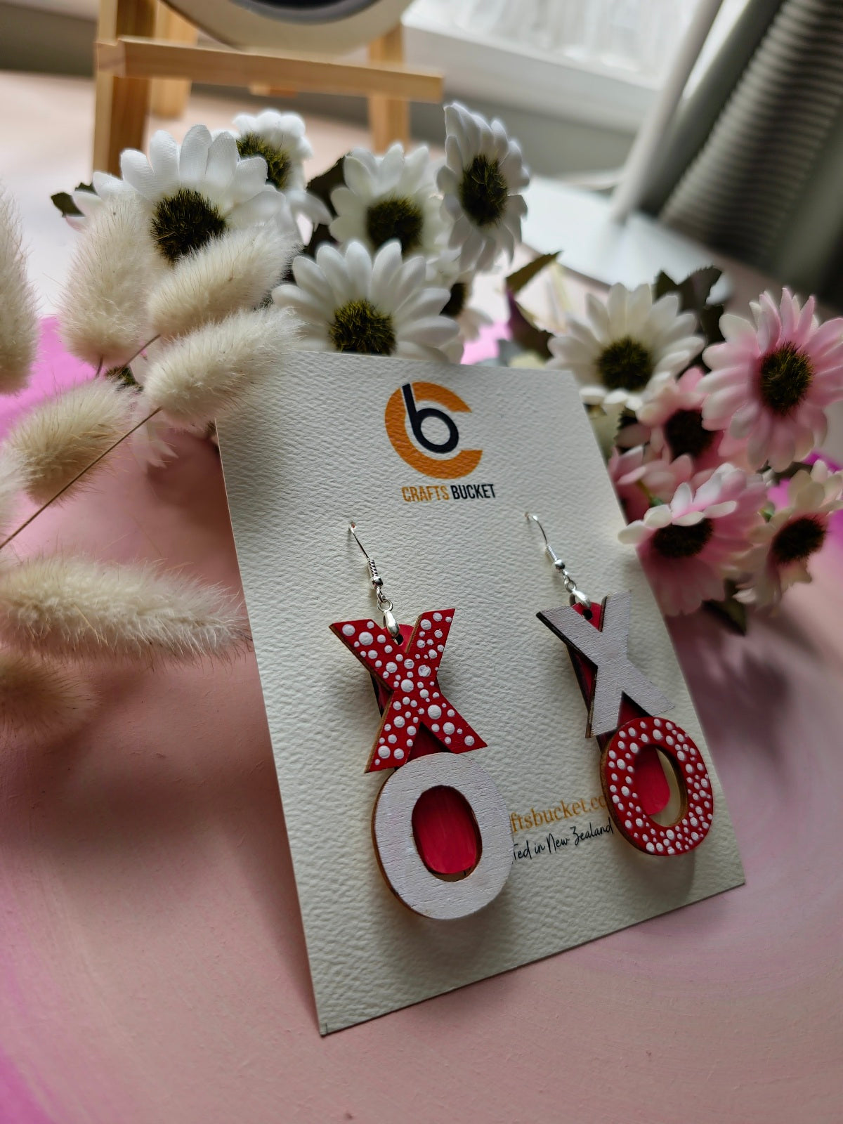 Heartfelt Connections: Handcrafted 'XO XO' Earrings