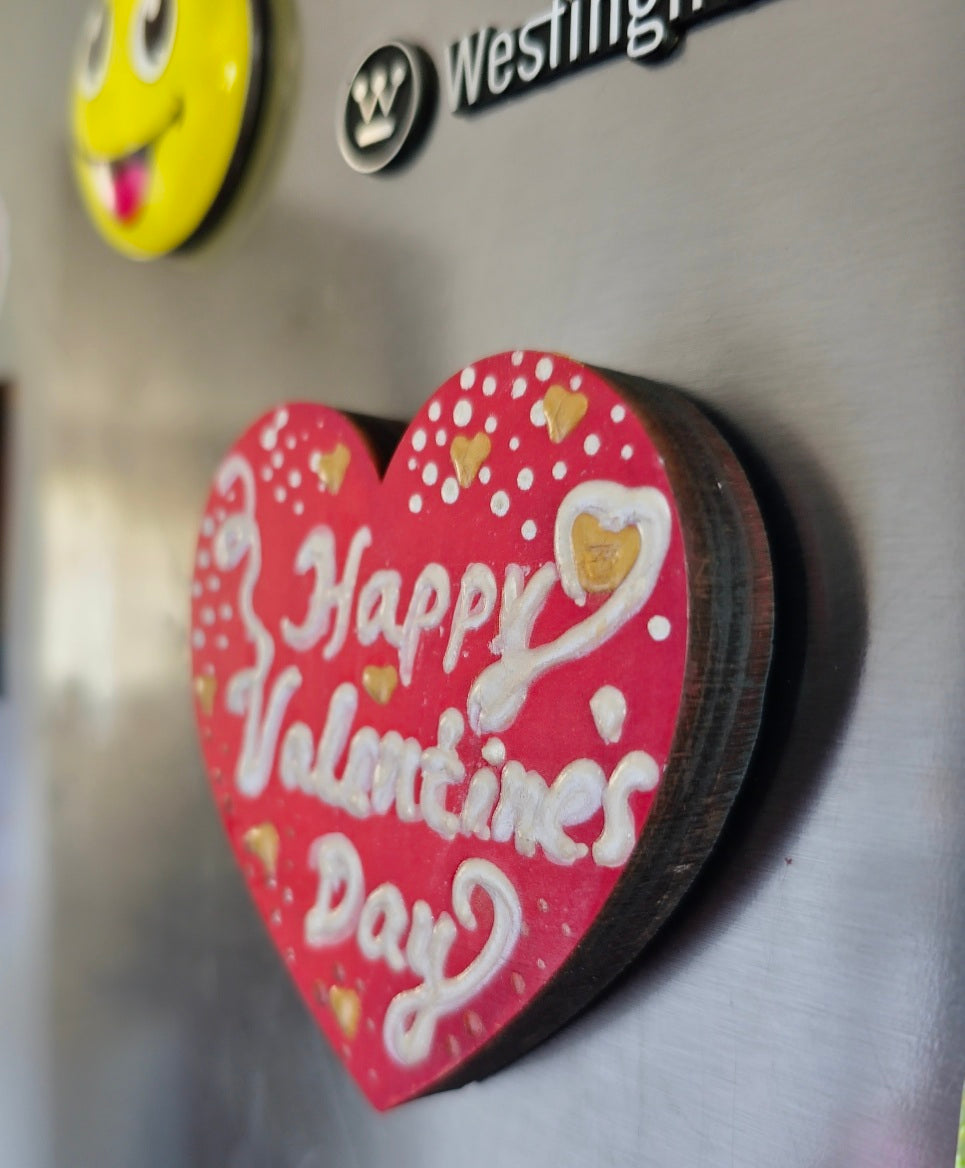 "Whispers of Love: Hand-Painted Heartfelt Fridge Magnets"