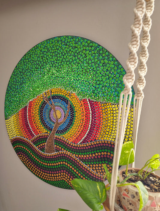 Harmony of Dawn: Tree of Life Unique Mandala Paintings (Commissioned For Maneesh & Anjali)