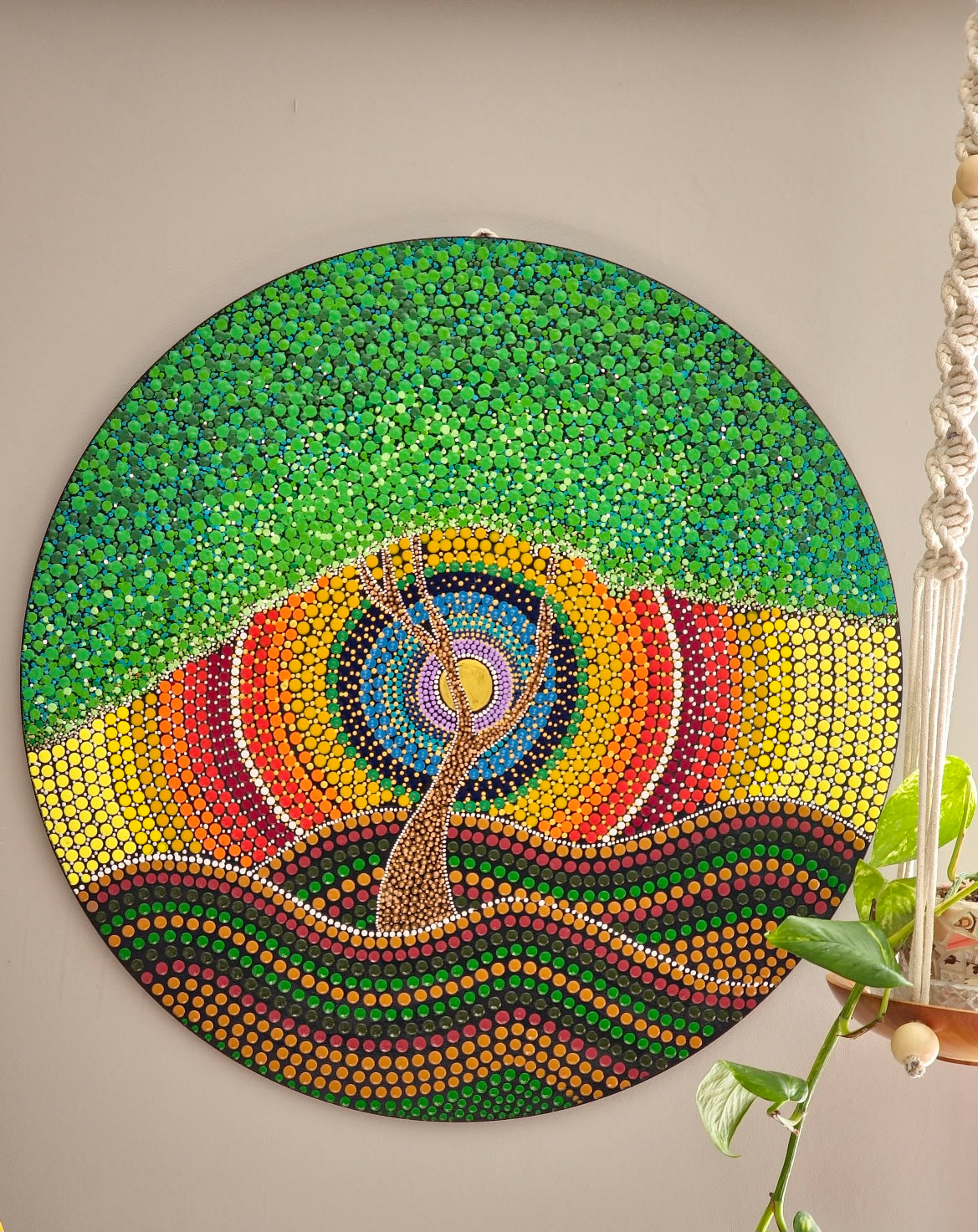 Harmony of Dawn: Tree of Life Unique Mandala Paintings (Commissioned For Maneesh & Anjali)