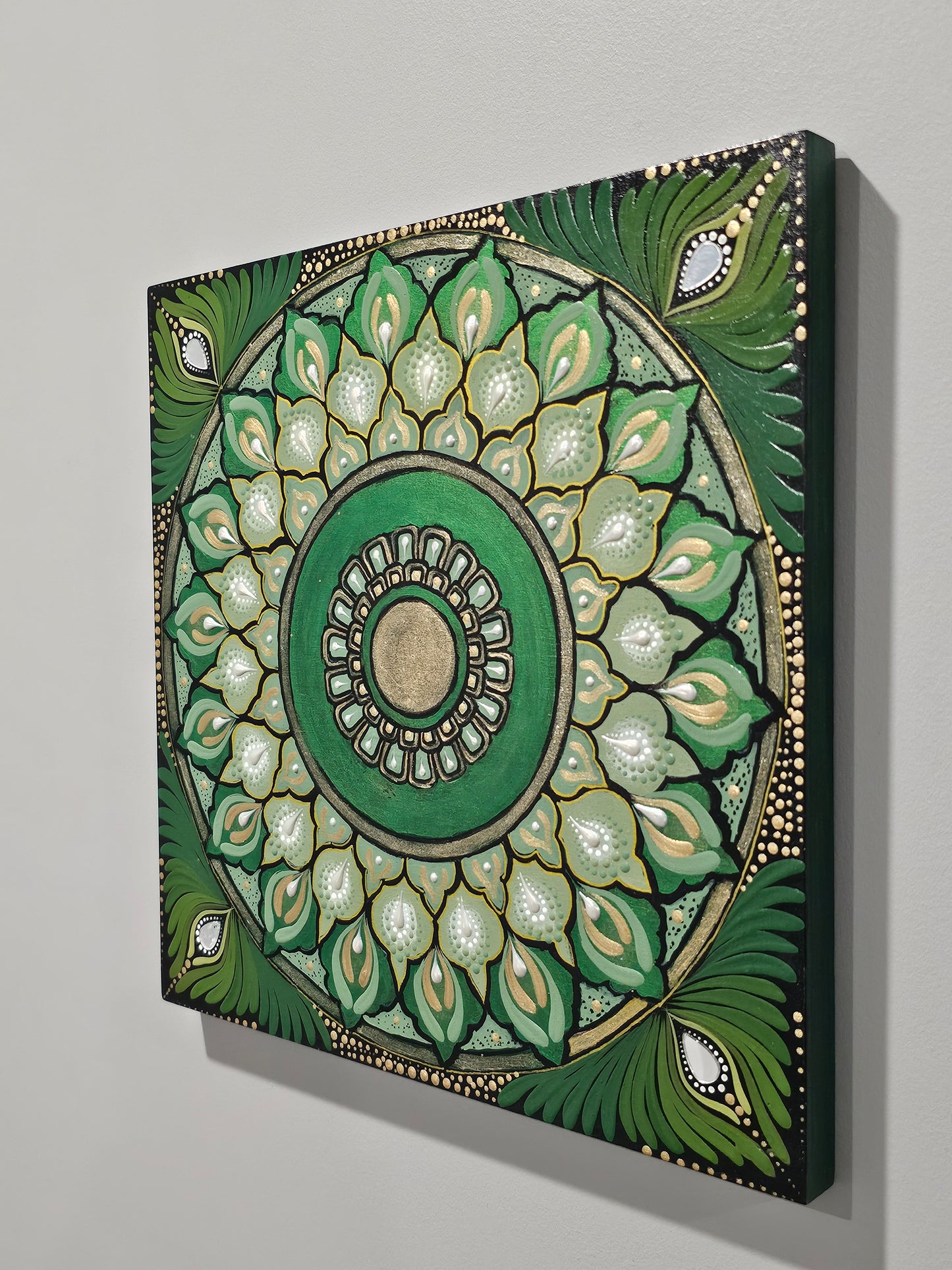 Emerald Sanctuary Original Mandala Paintings