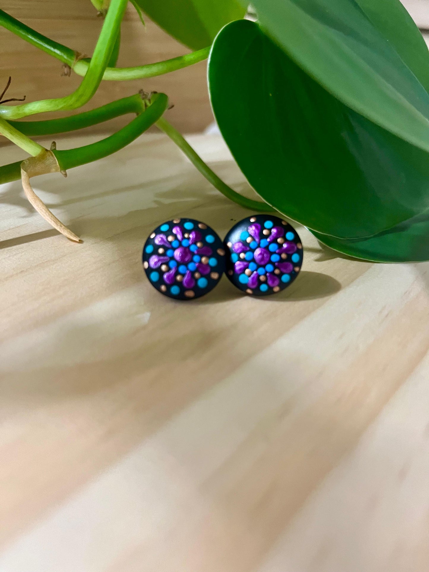 Hand Painted Stud Earrings