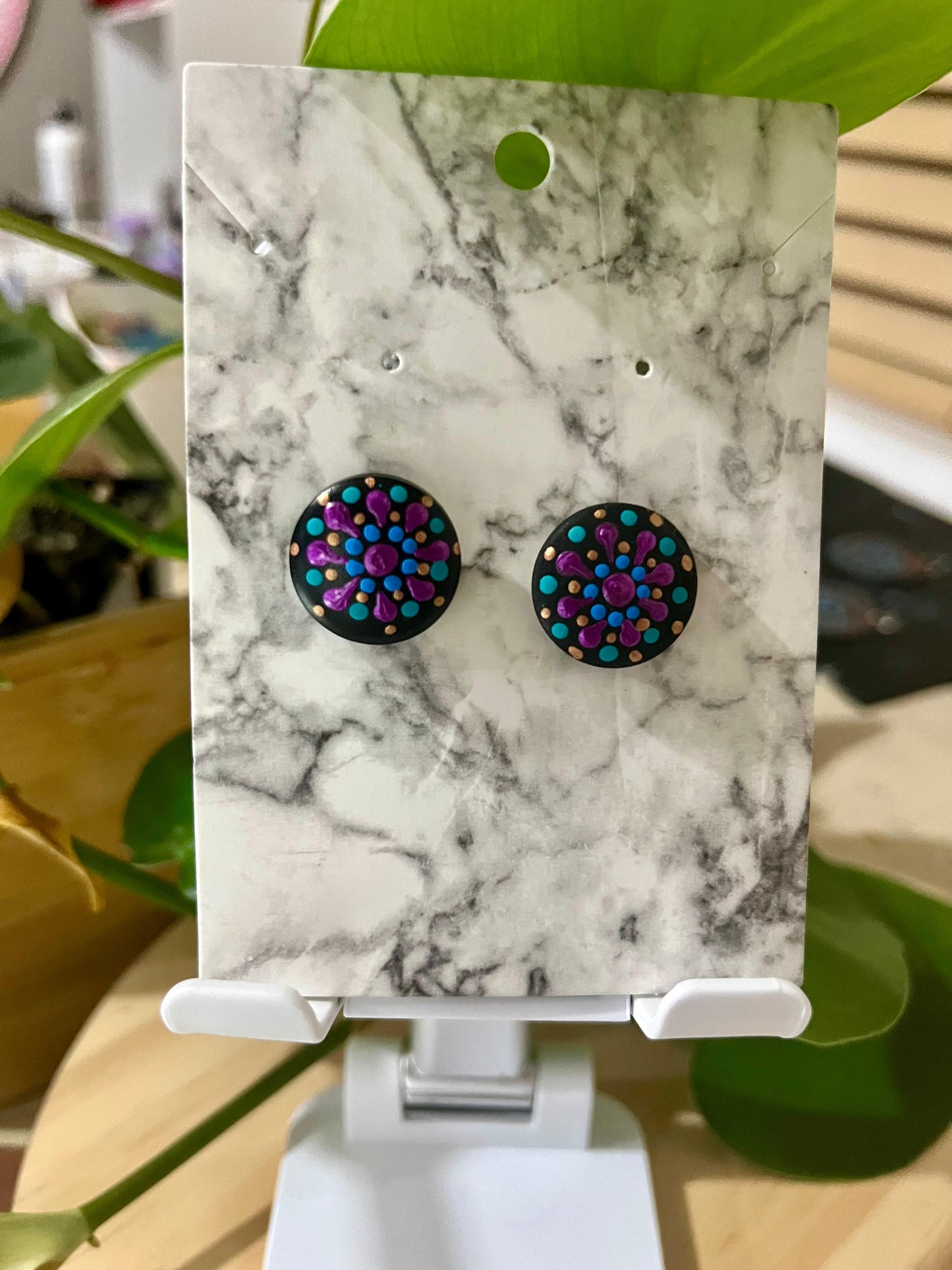 Hand Painted Stud Earrings