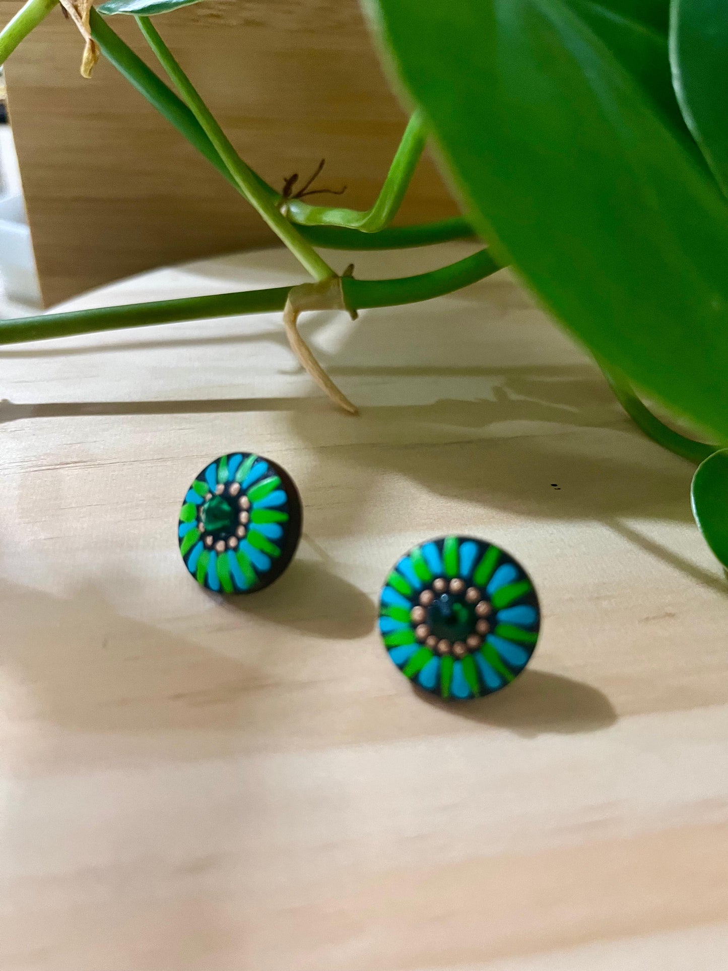 Hand Painted Stud Earrings
