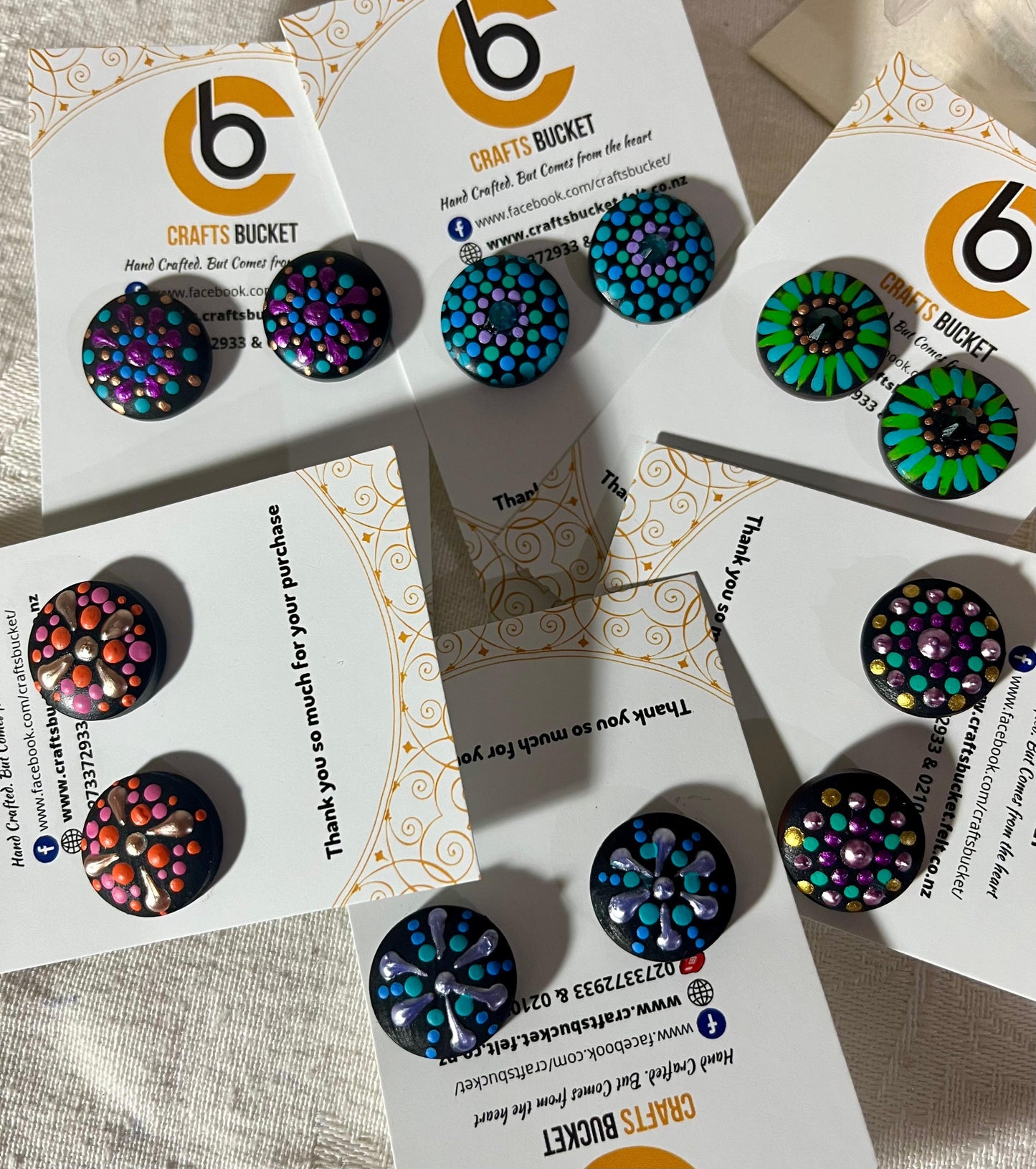 Hand Painted Stud Earrings