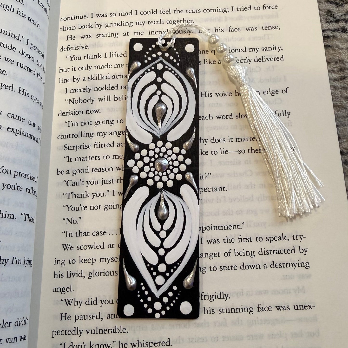 Hand Painted Wooden Mandala Bookmark