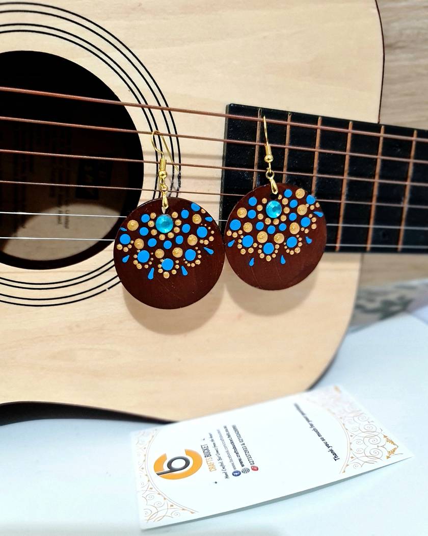 Handpainted Mandala Earrings