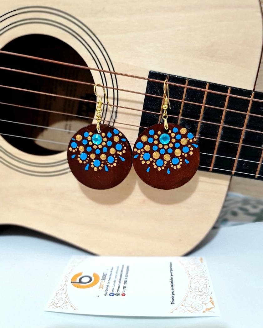 Handpainted Mandala Earrings