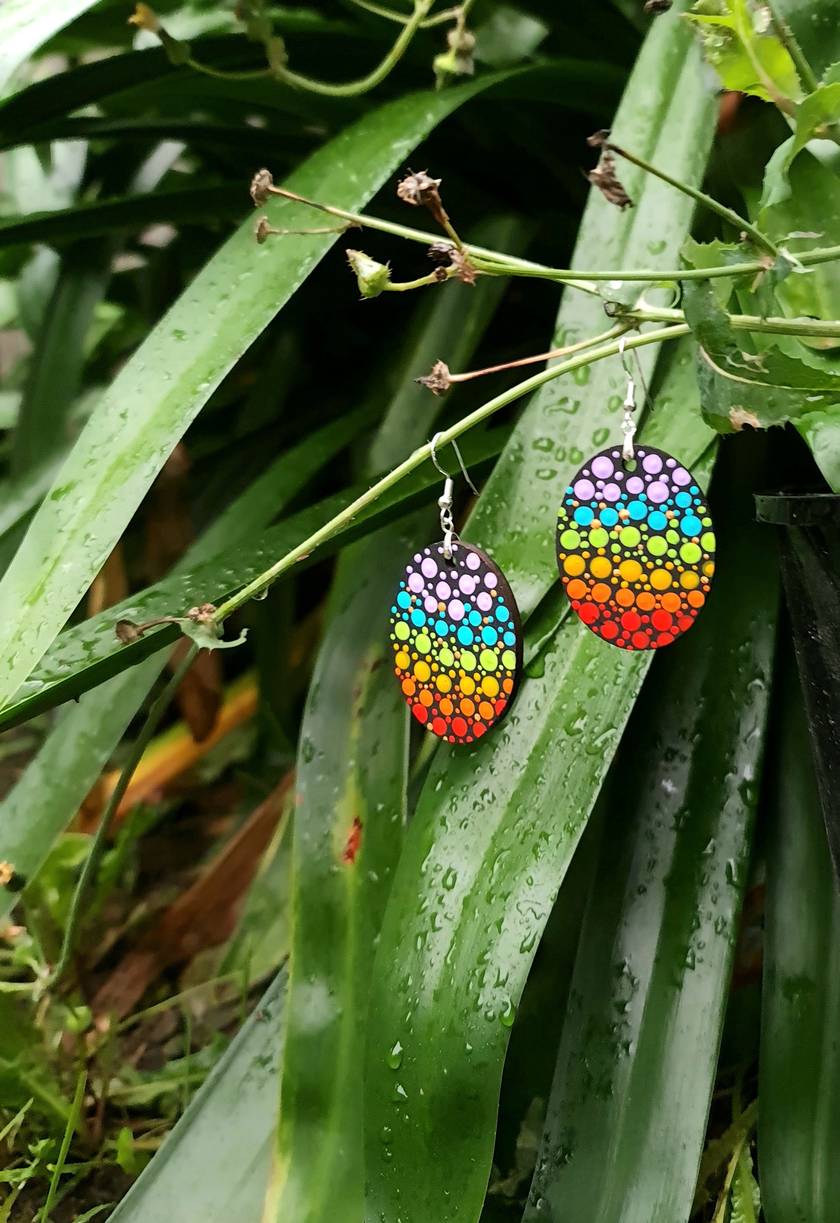 Handpainted Mandala Earrings
