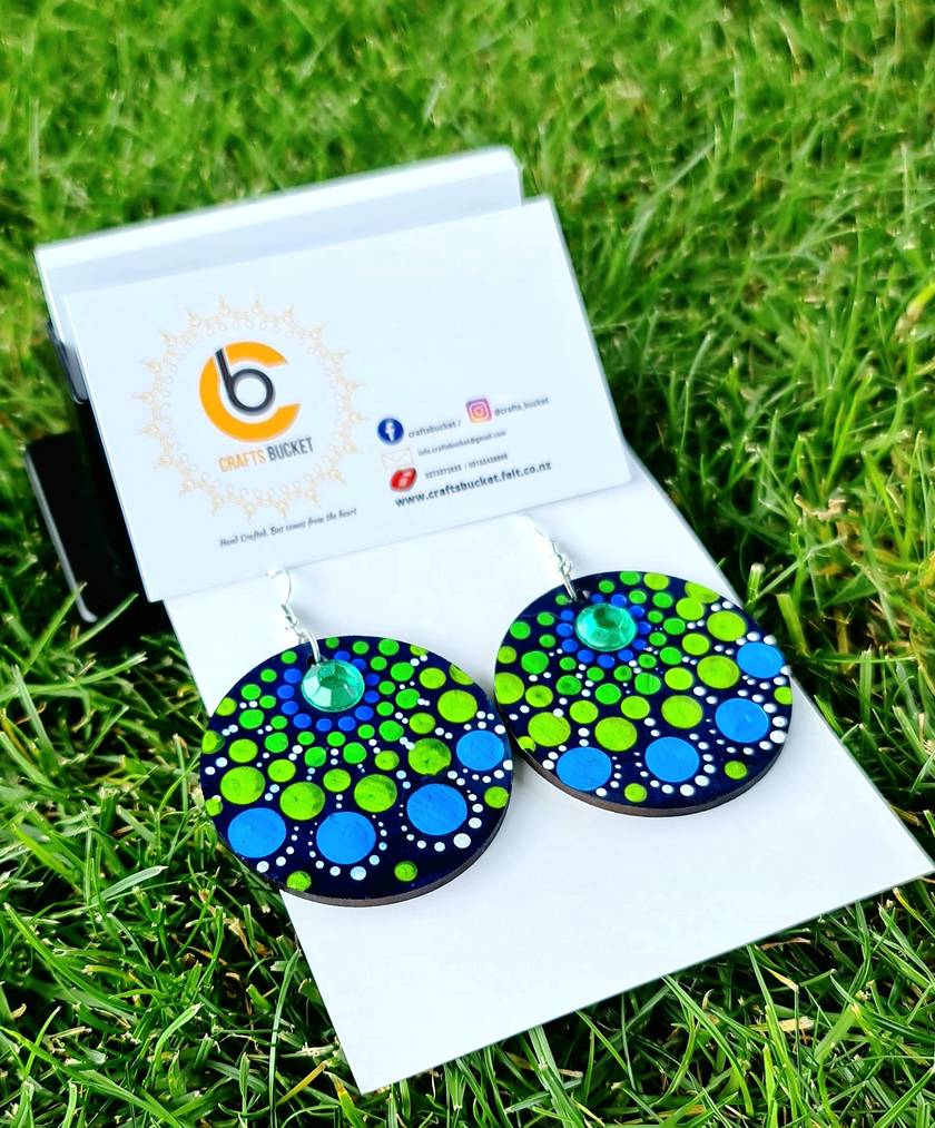 Handcrafted Dot Mandala Earrings