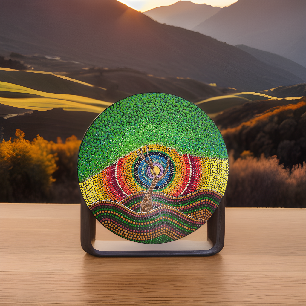 Harmony of Dawn: Tree of Life Unique Mandala Paintings (Commissioned For Maneesh & Anjali)