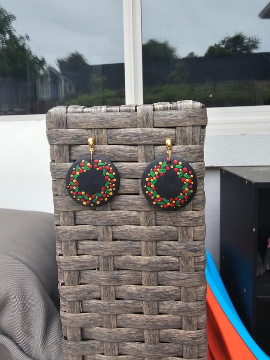 Hand painted Christmas Seasonal Earrings