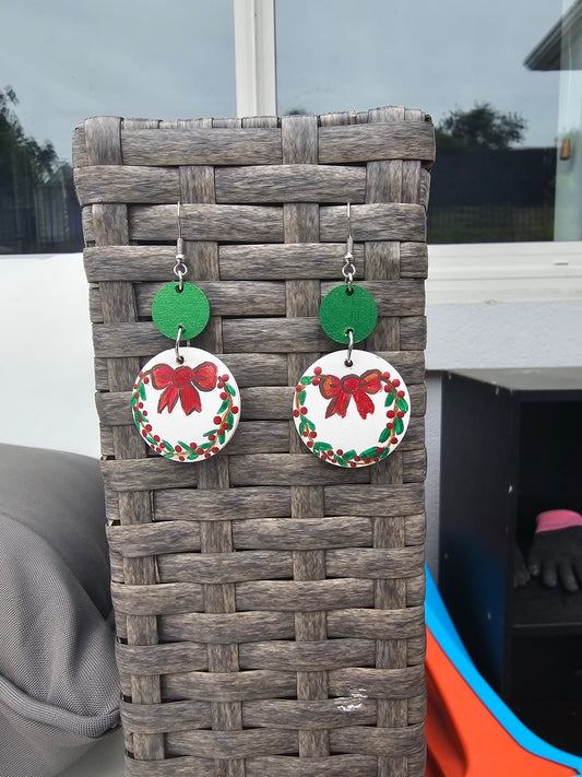 Hand painted Christmas Seasonal Earrings
