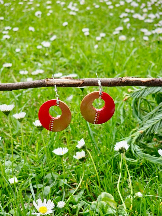 Hand Painted Mandala Earrings