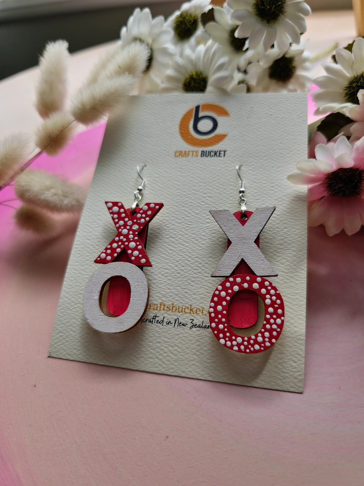 Heartfelt Connections: Handcrafted 'XO XO' Earrings
