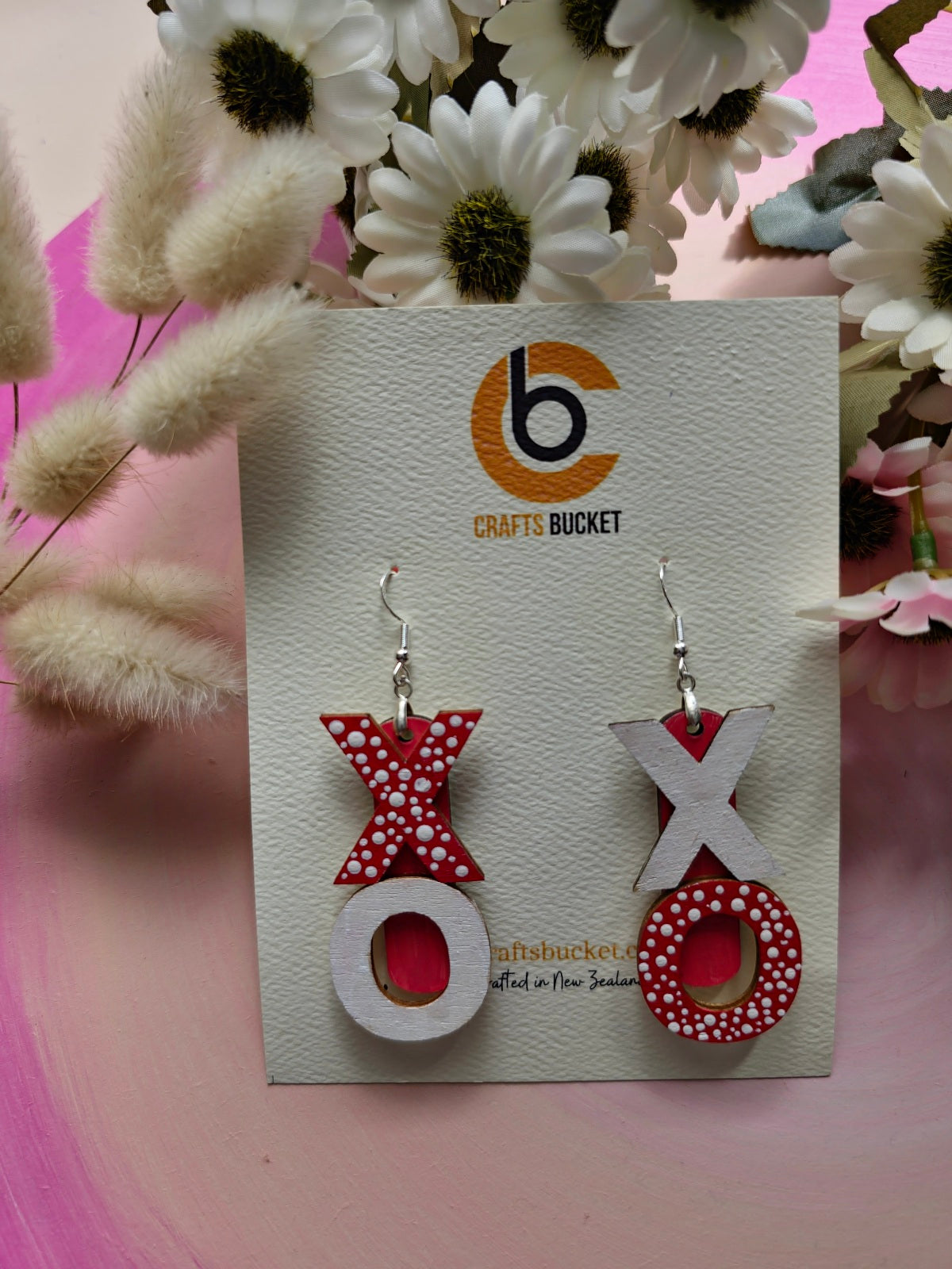 Heartfelt Connections: Handcrafted 'XO XO' Earrings