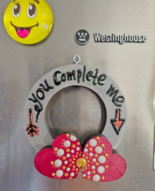 "Everlasting Romance: Wooden Hand-Painted Fridge Magnets"