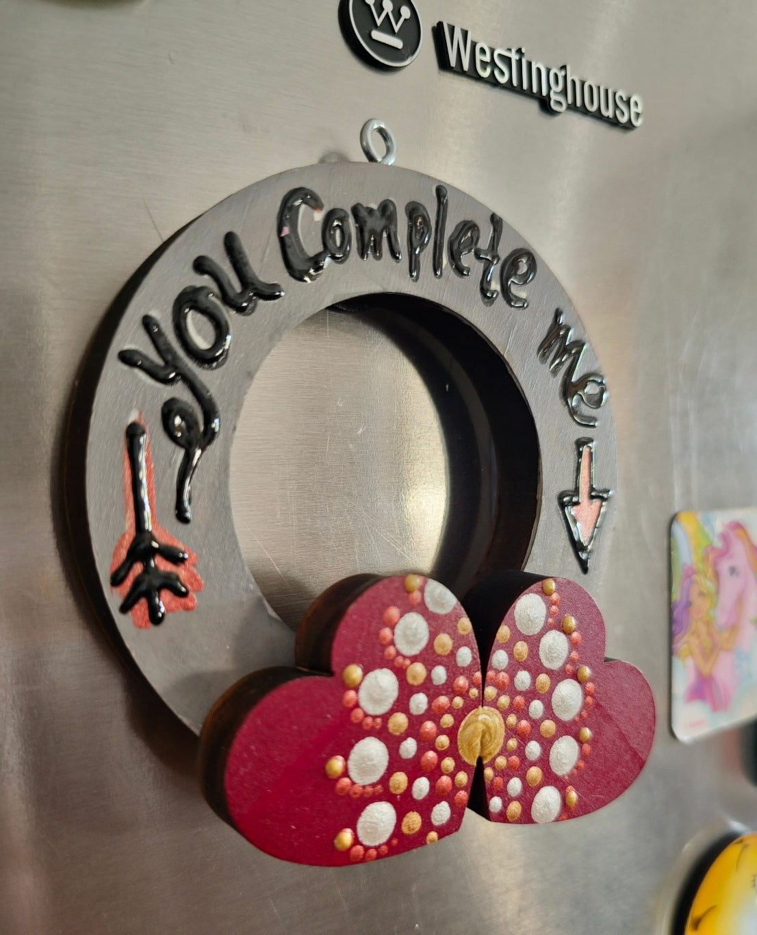 "Everlasting Romance: Wooden Hand-Painted Fridge Magnets"
