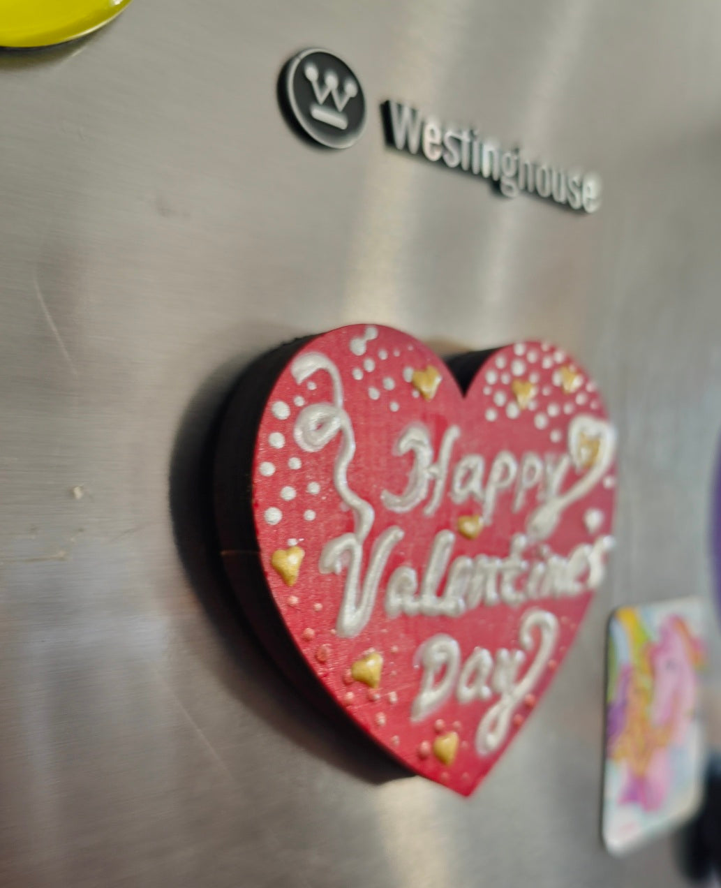 "Whispers of Love: Hand-Painted Heartfelt Fridge Magnets"