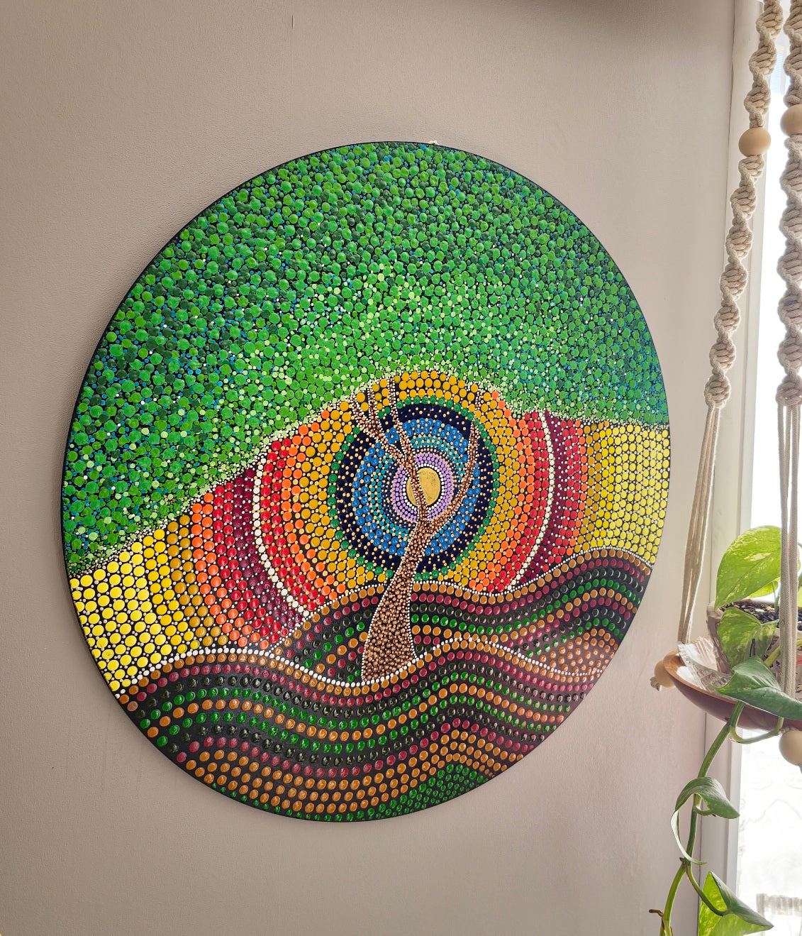 Harmony of Dawn: Tree of Life Unique Mandala Paintings (Commissioned For Maneesh & Anjali)