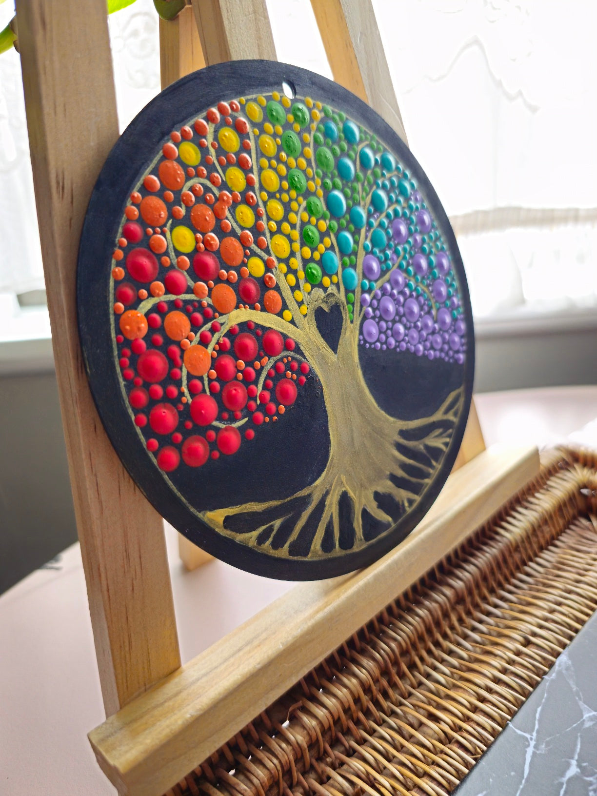 Joyful Unity: Hand Painted Colourful Tree of Life Fridge Magnets