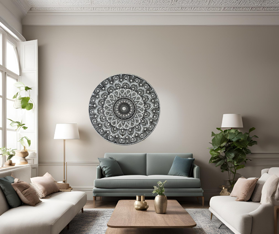 Whispers of Winter: Hand Painted Mandala Wall Decor Paintings