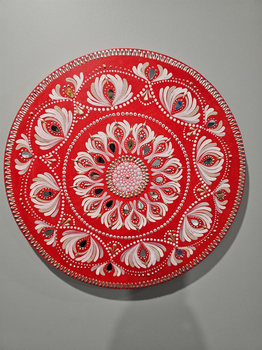 Crimson Radiance Original Mandala Paintings
