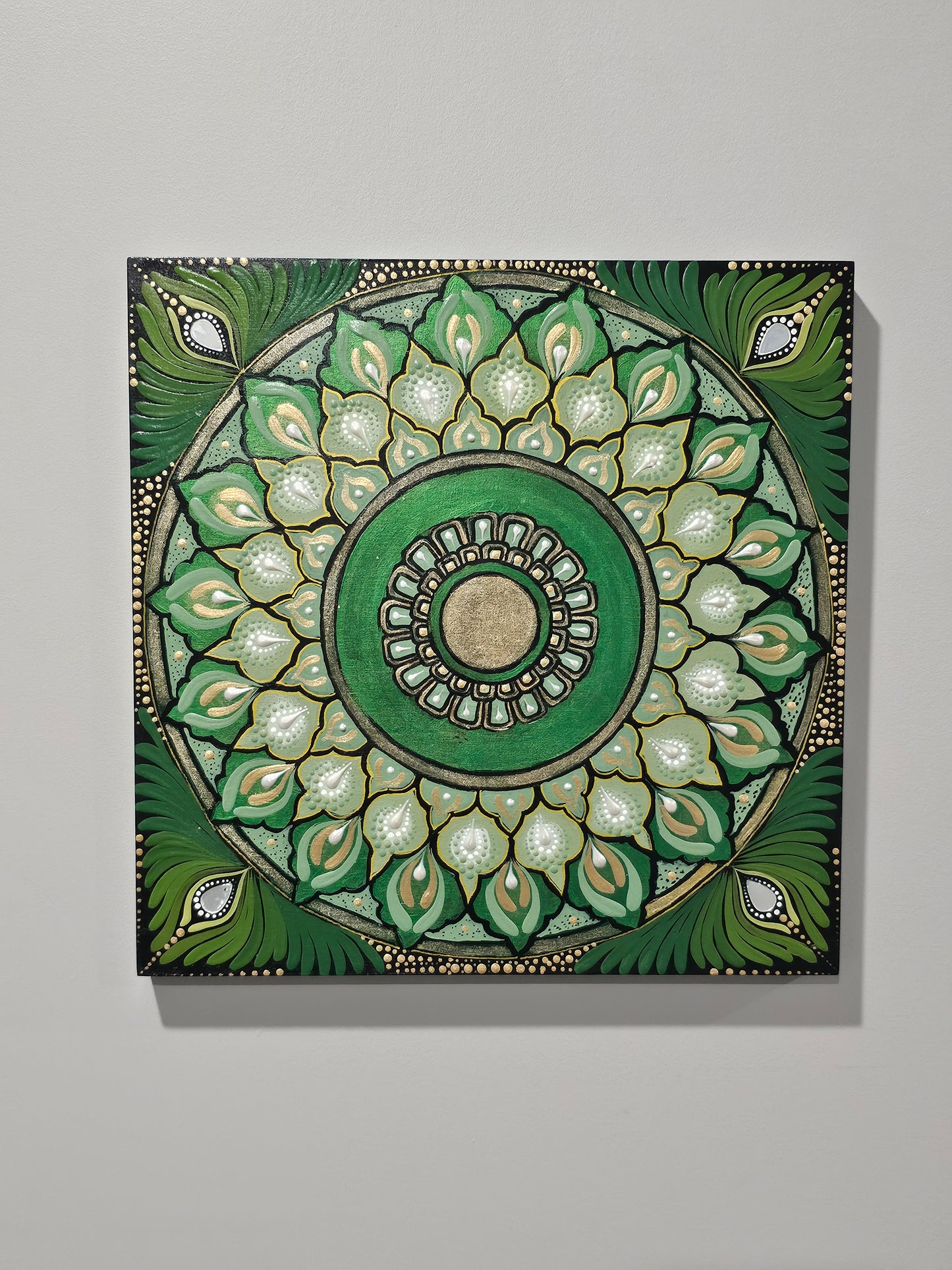 Emerald Sanctuary Original Mandala Paintings