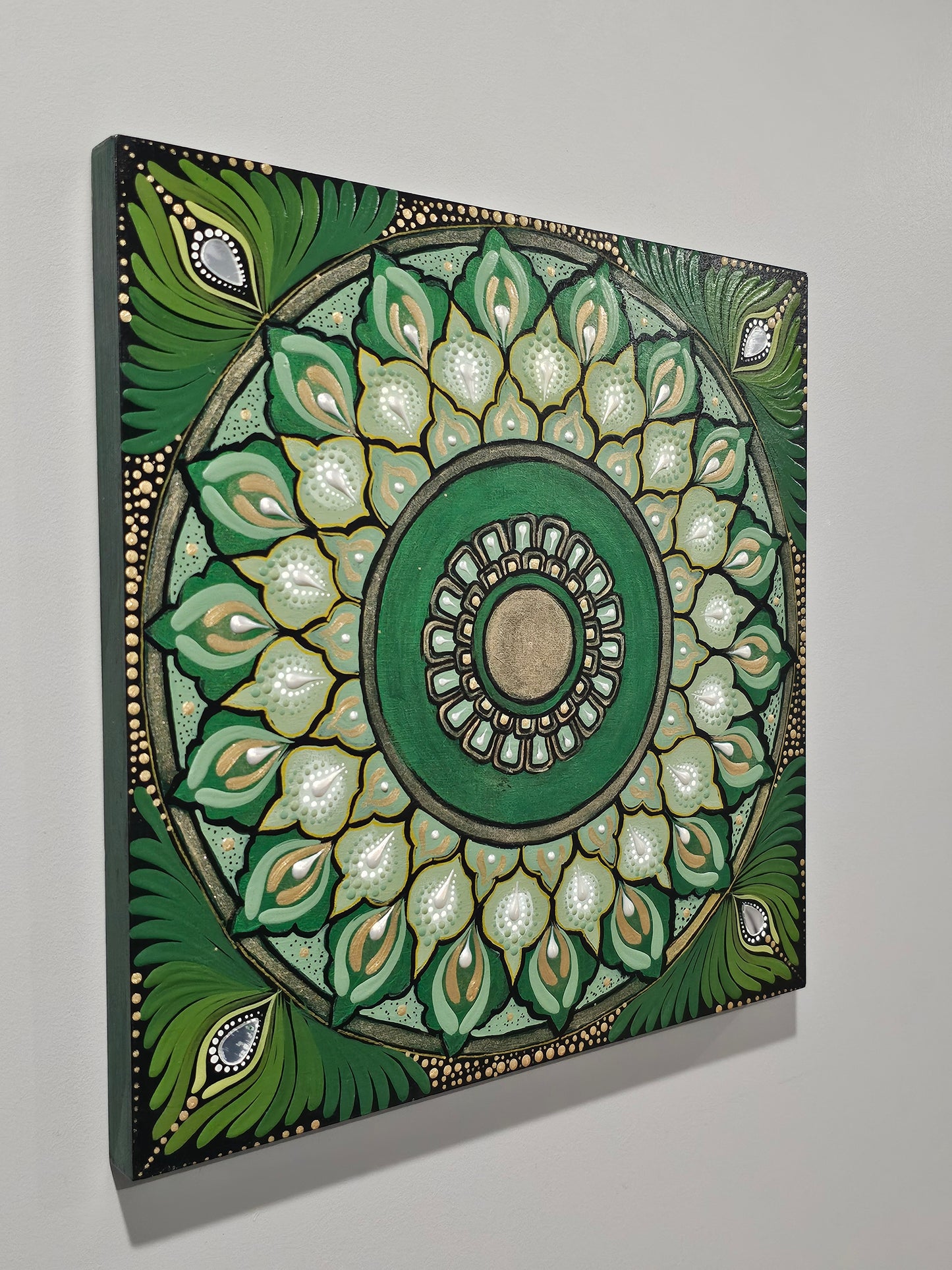 Emerald Sanctuary Original Mandala Paintings
