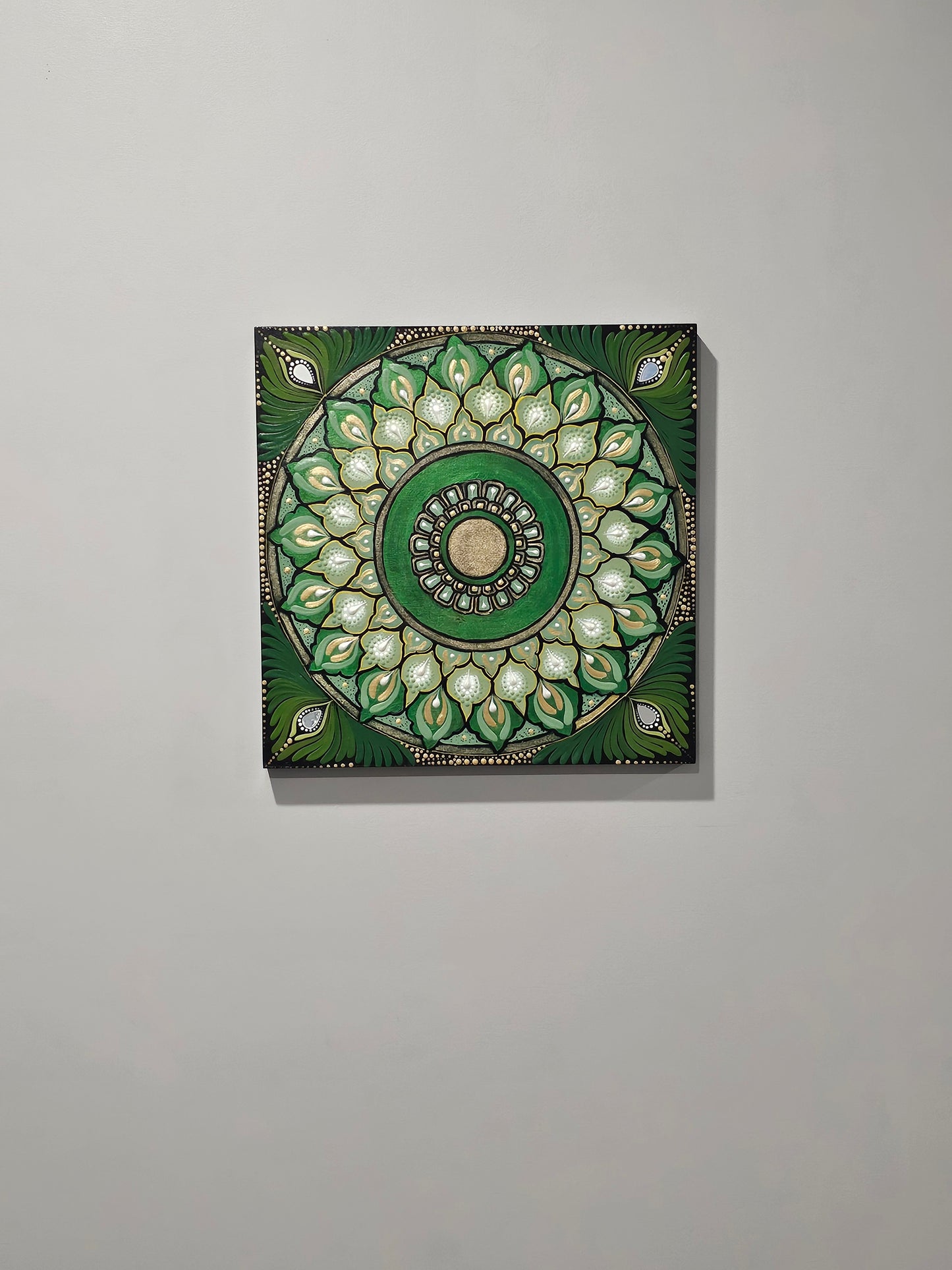 Emerald Sanctuary Original Mandala Paintings