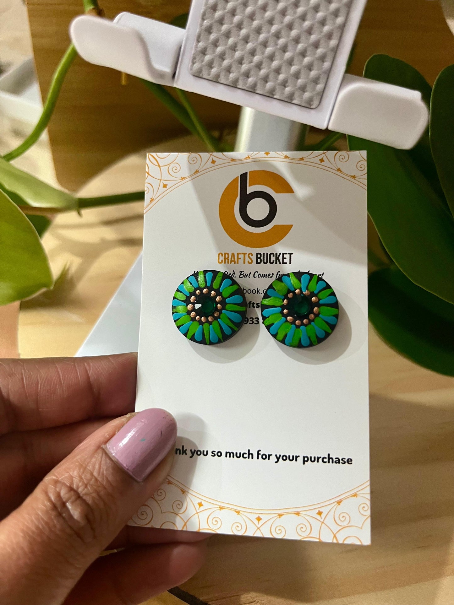 Hand Painted Stud Earrings