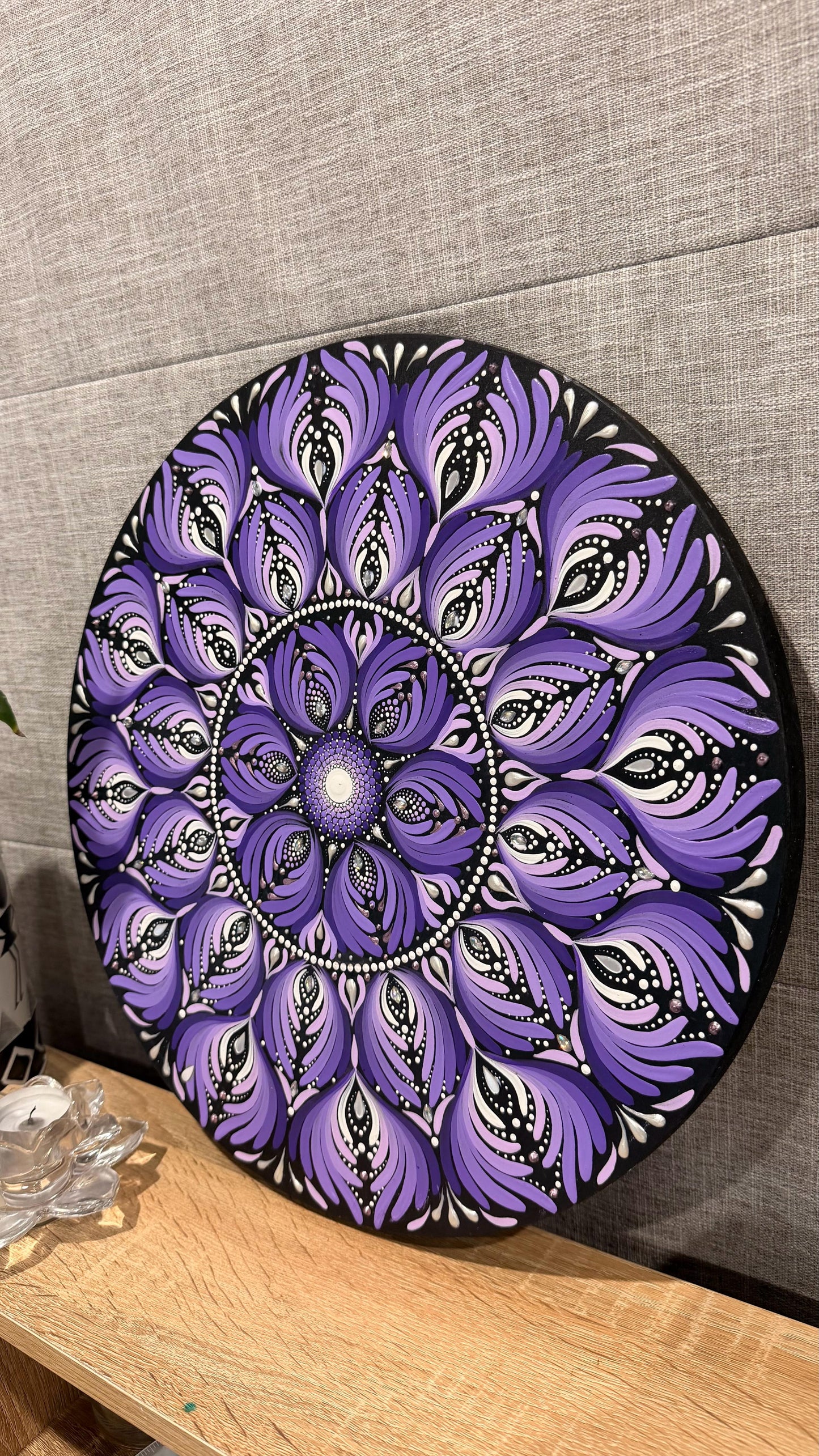 Radiant Bloom Original Purple Mandala Paintings