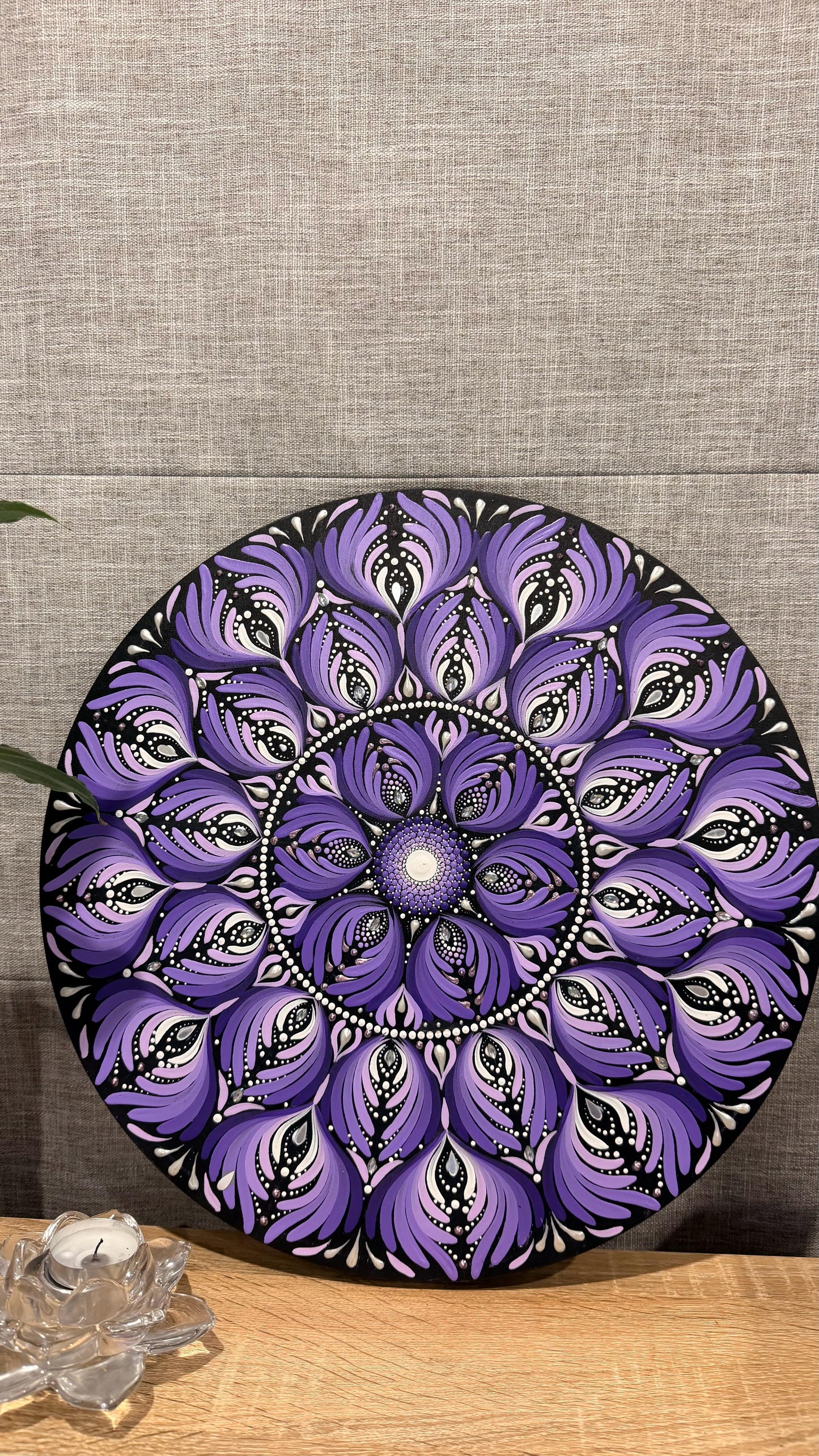 Radiant Bloom Original Purple Mandala Paintings