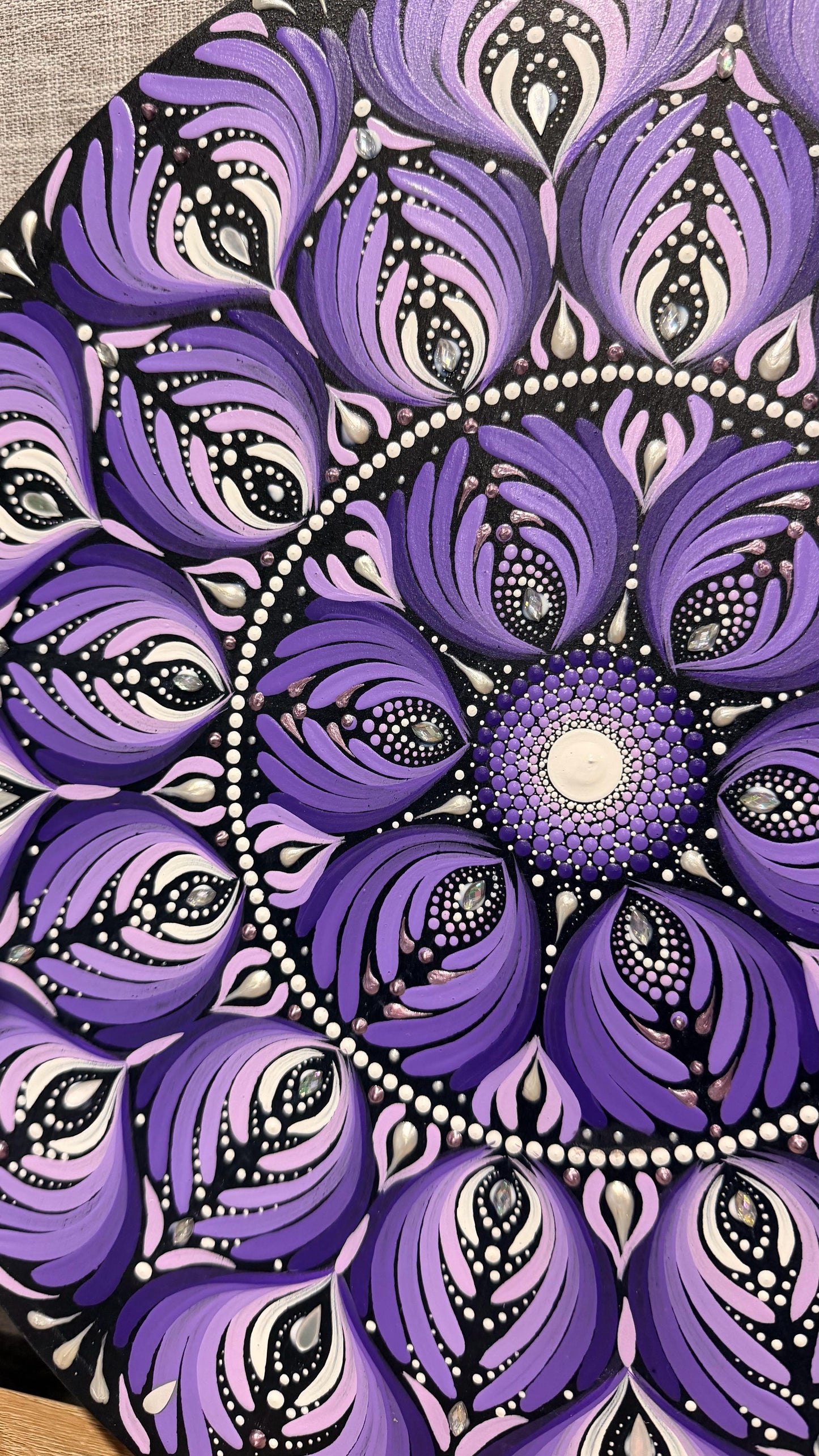 Radiant Bloom Original Purple Mandala Paintings