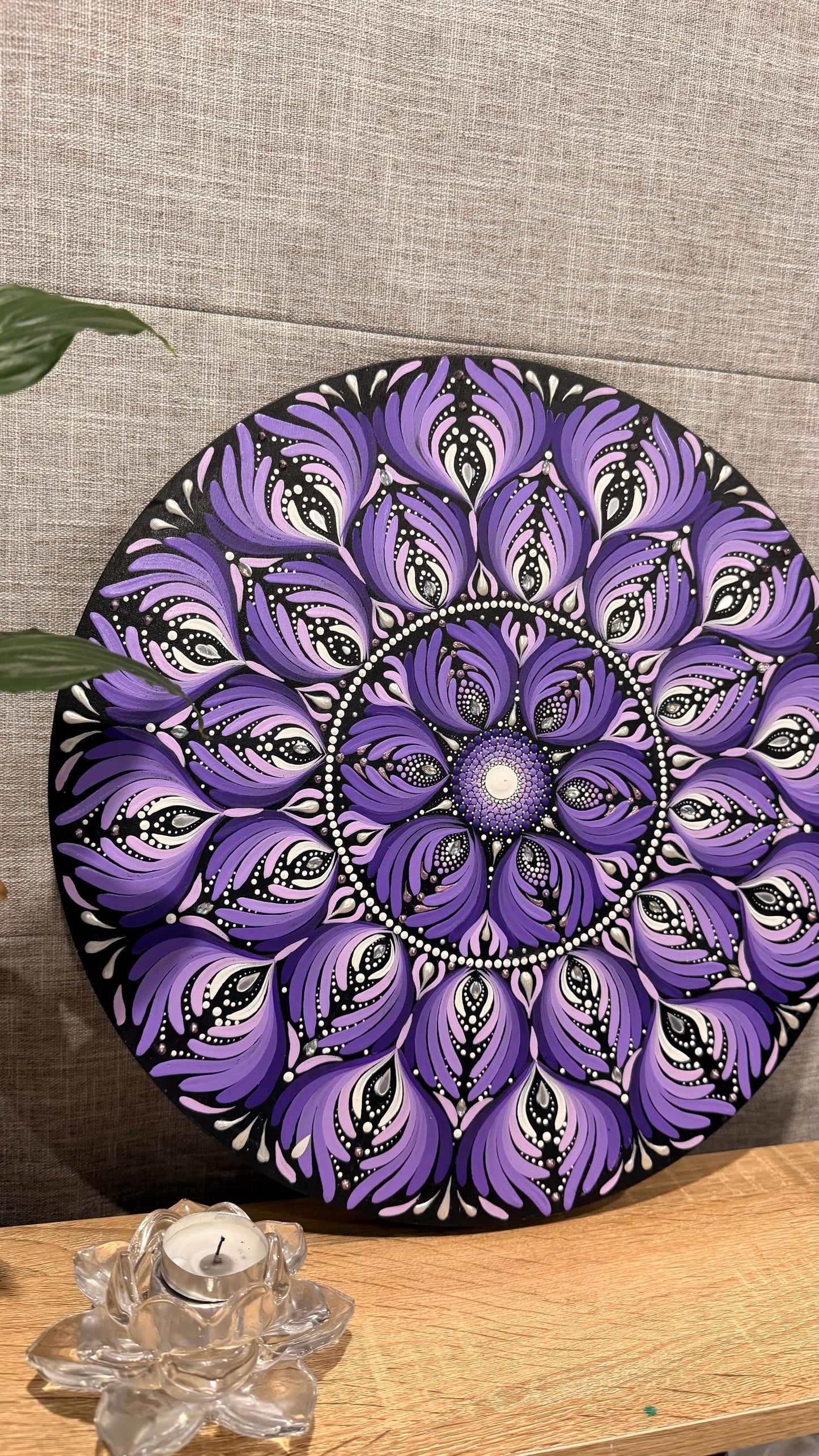Radiant Bloom Original Purple Mandala Paintings