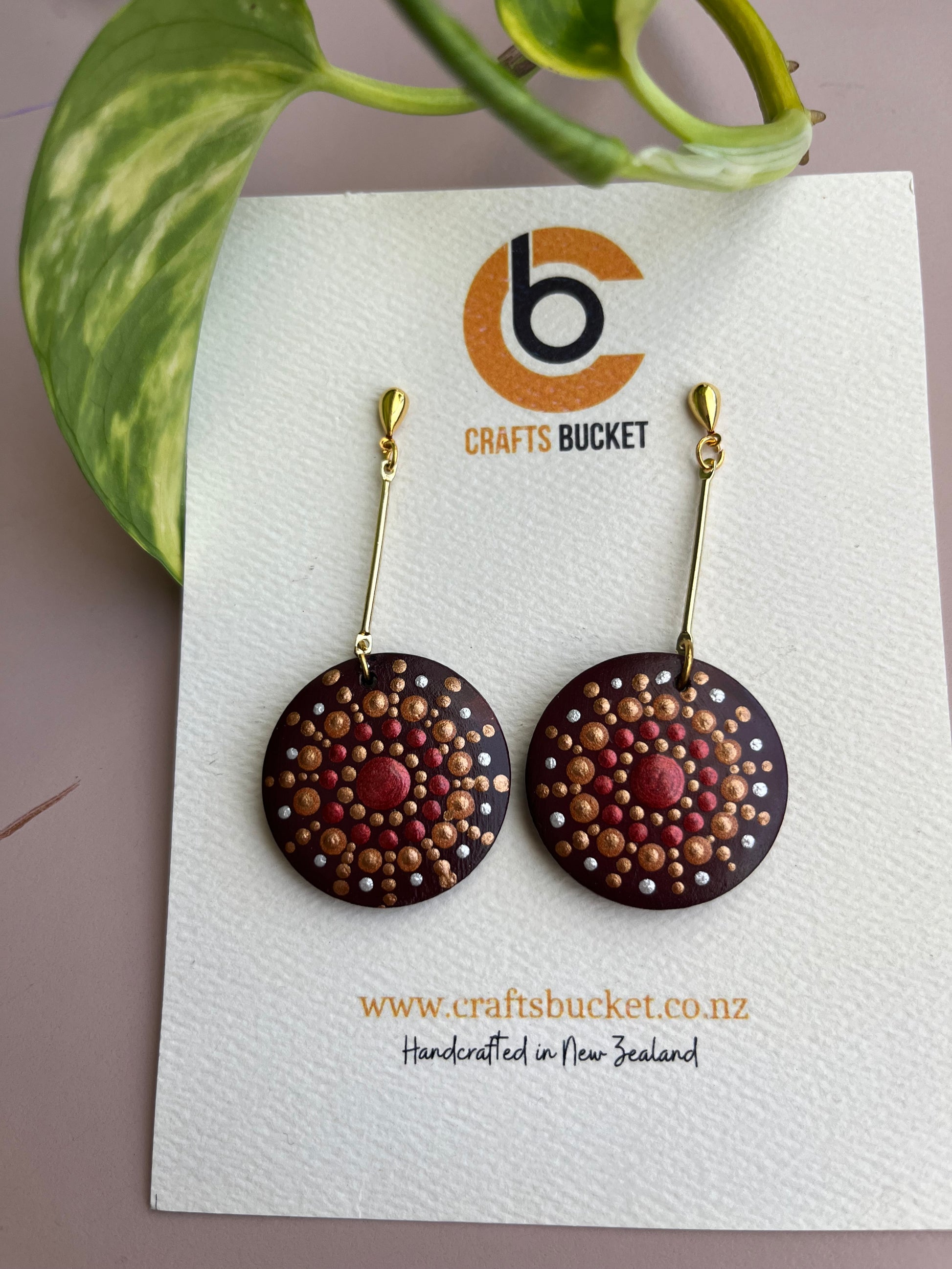Hand painted Dot Mandala Earrings – Crafts Bucket