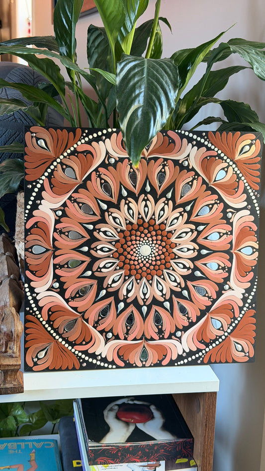 Terracotta Harmony Bloom Original Mandala Paintings