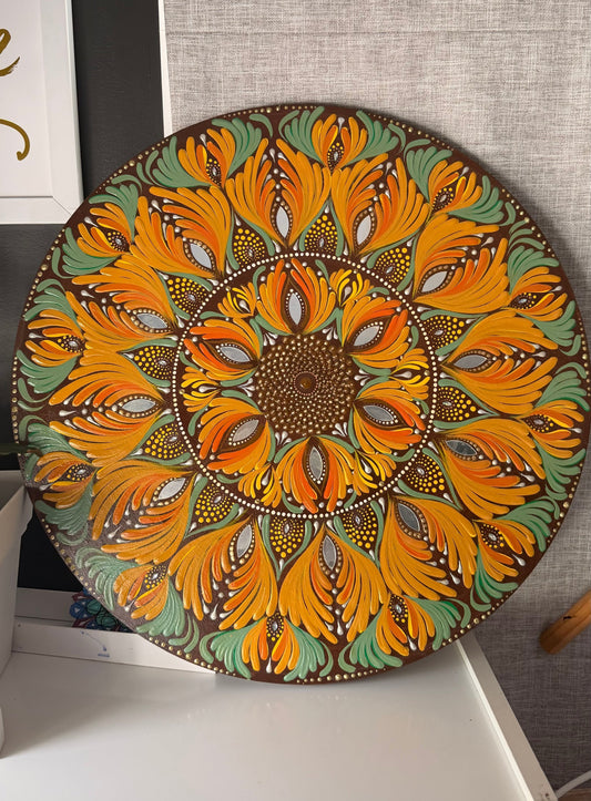 Golden Sunflower Inspired Original Mandala Paintings
