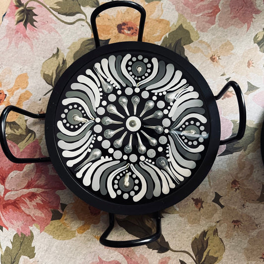Hand Painted Silicone Base Resin Coated Mandala Coasters (Set of 4)