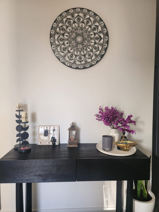 Blessed Radiance: Commissioned Monochrome Original Mandala Paintings