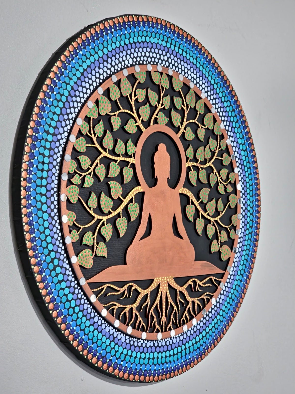 Beneath the Bodhi: Hand Painted Mandala Wall Decor Paintings - Crafts Bucket