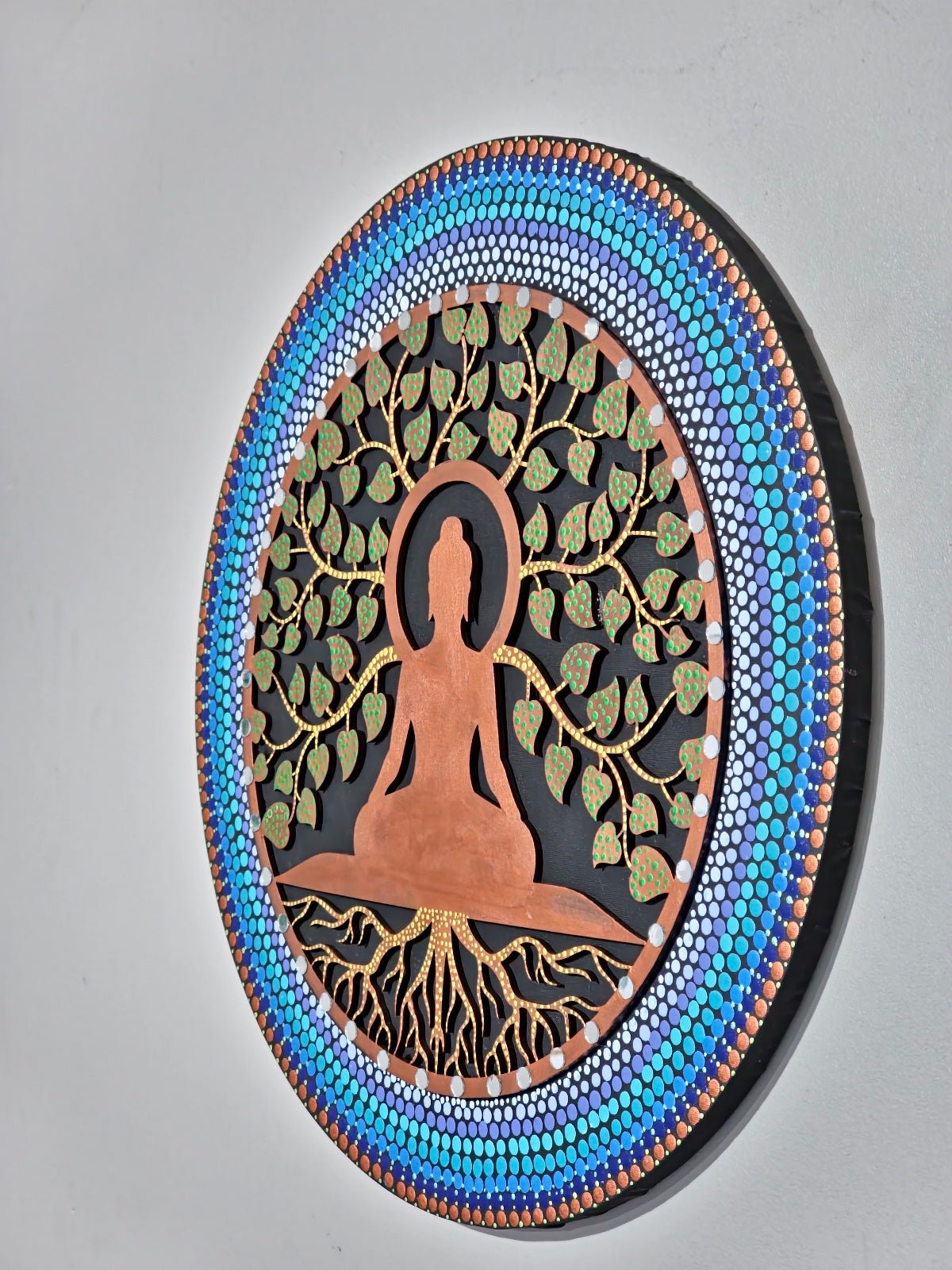 Beneath the Bodhi: Hand Painted Mandala Wall Decor Paintings - Crafts Bucket