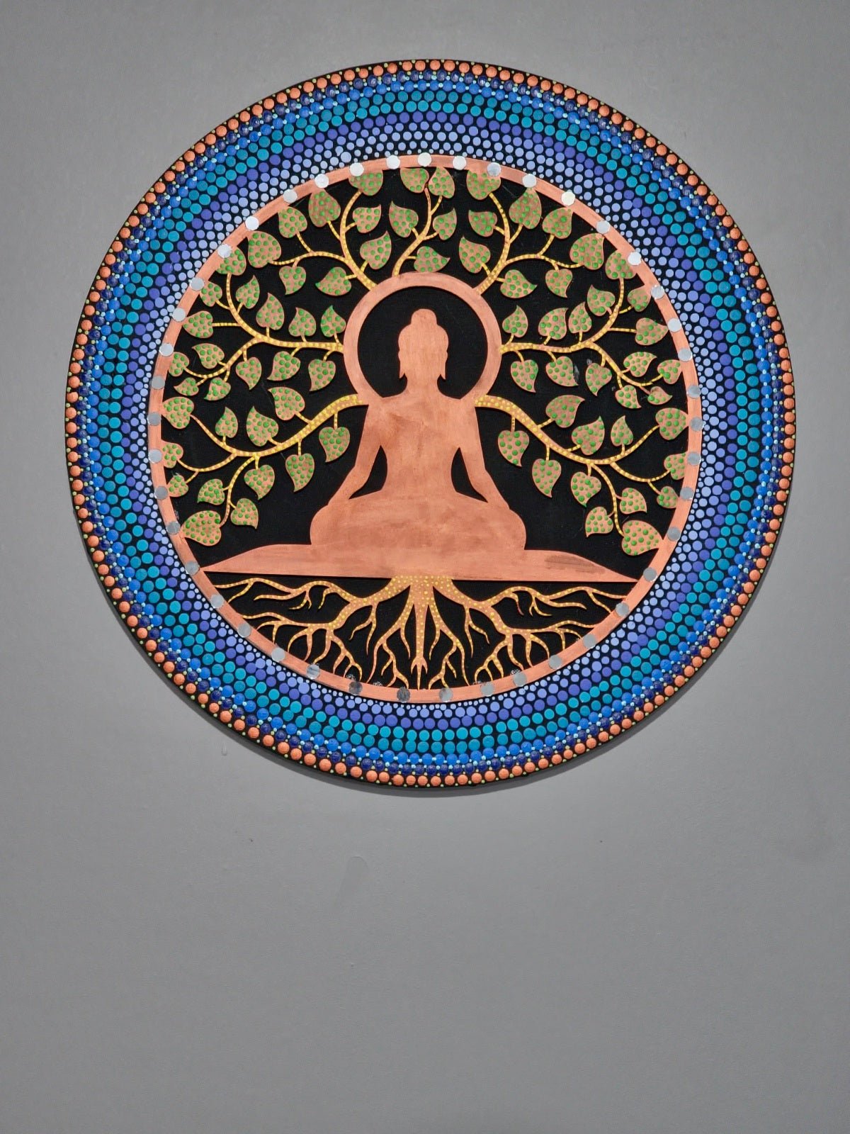 Beneath the Bodhi: Hand Painted Mandala Wall Decor Paintings - Crafts Bucket
