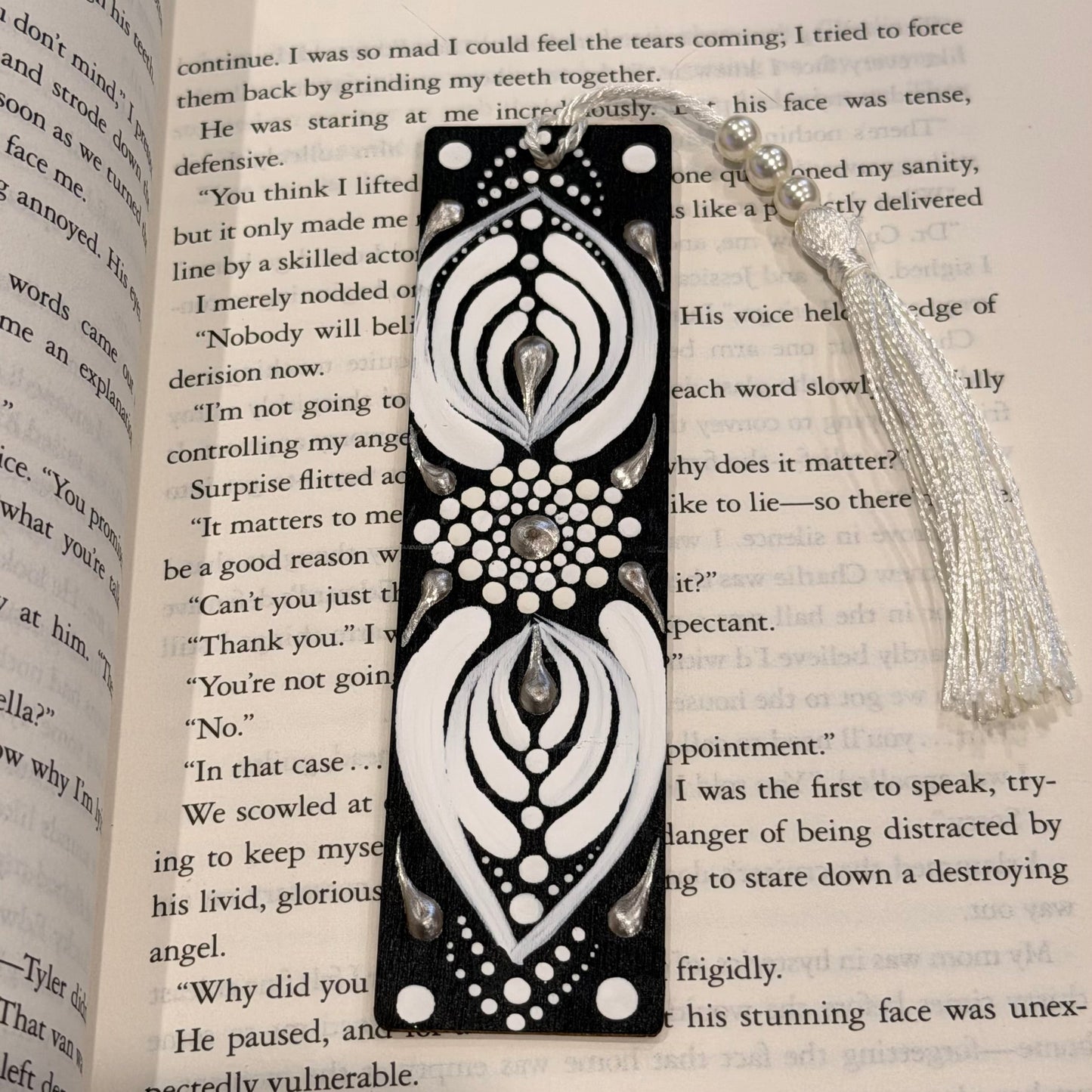 Hand Painted Wooden Mandala Bookmark