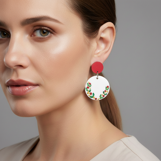 Hand painted Christmas Seasonal Earrings
