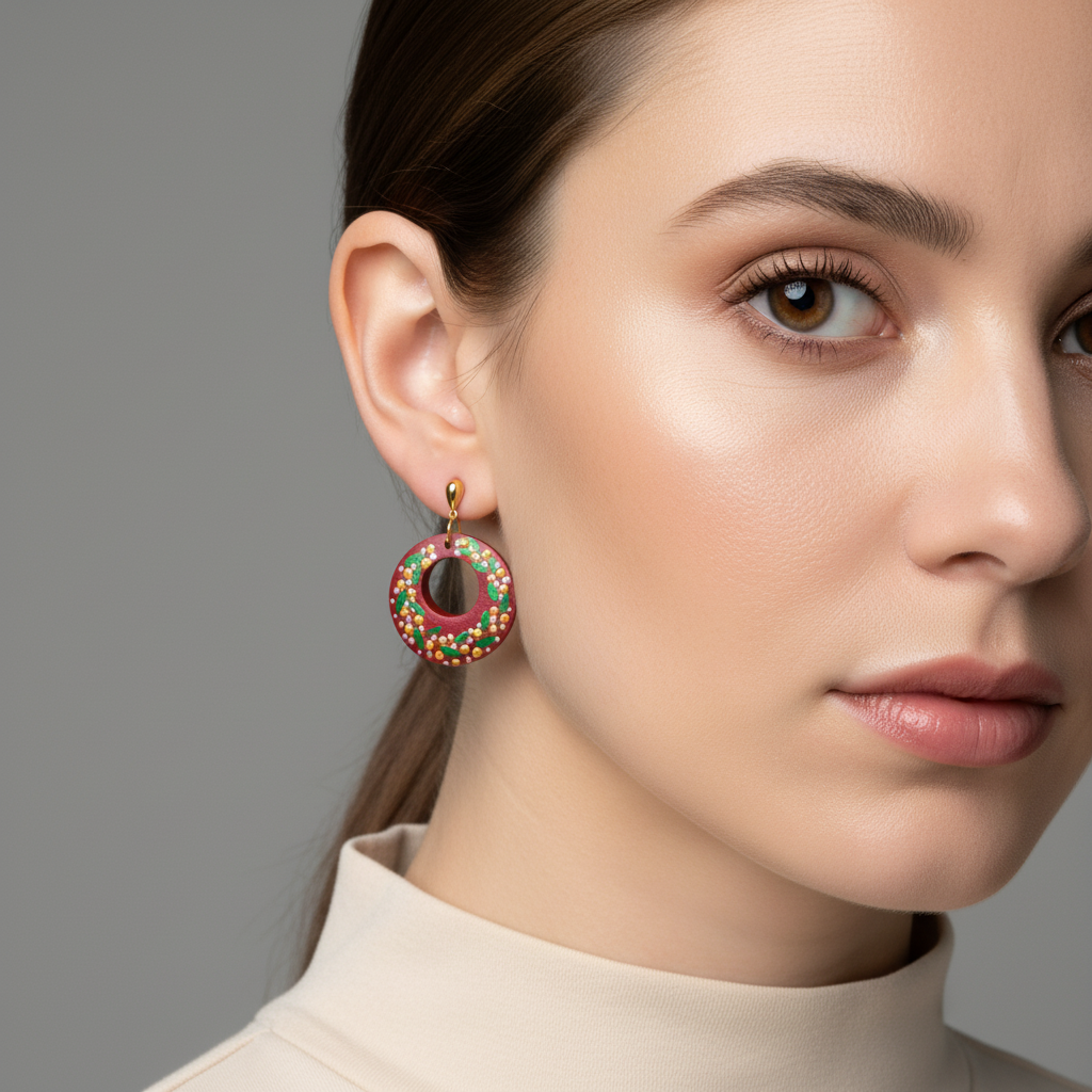 Hand painted Christmas Seasonal Earrings