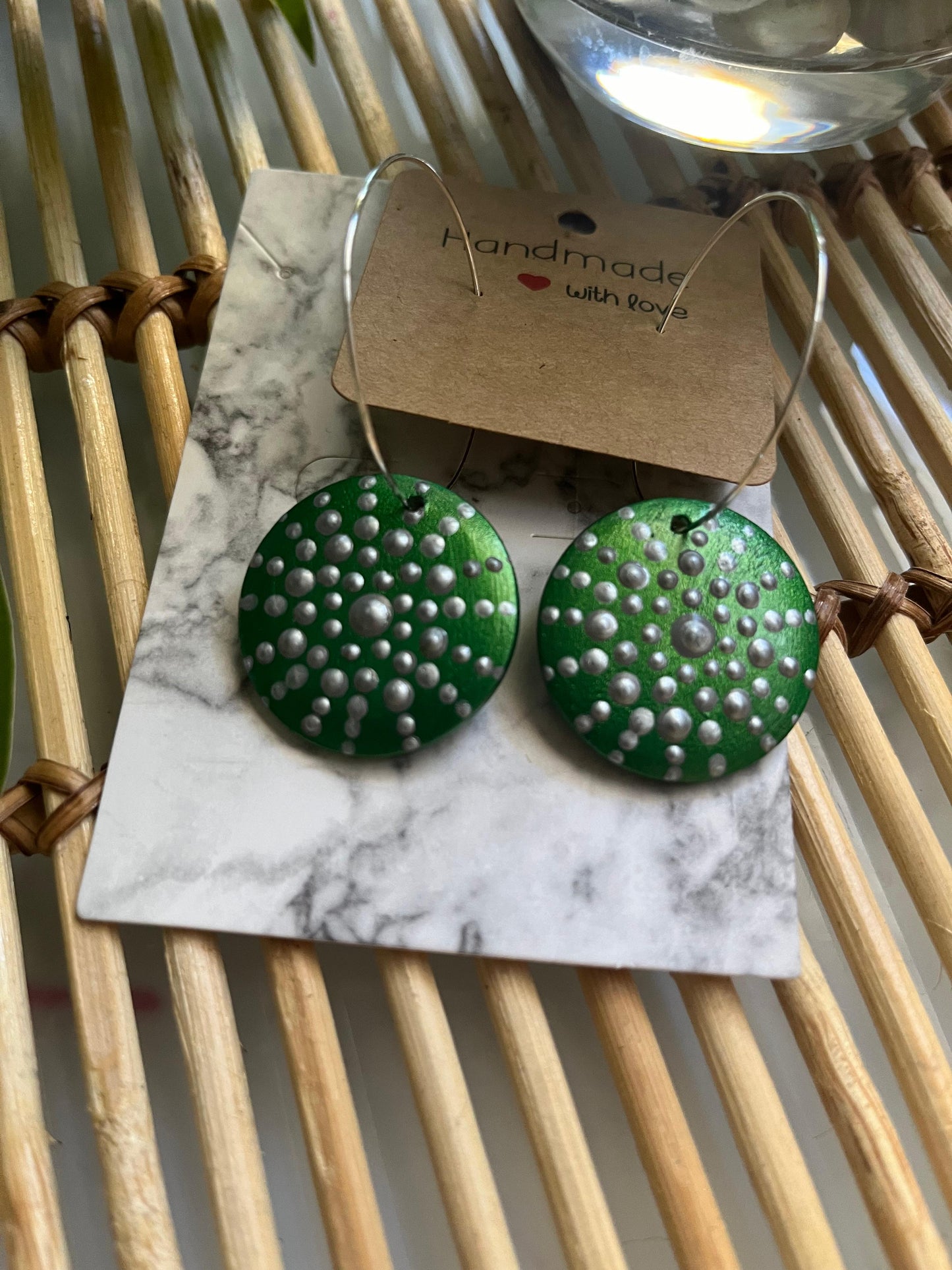 Hand Painted Charming Mandala Floral Earrings