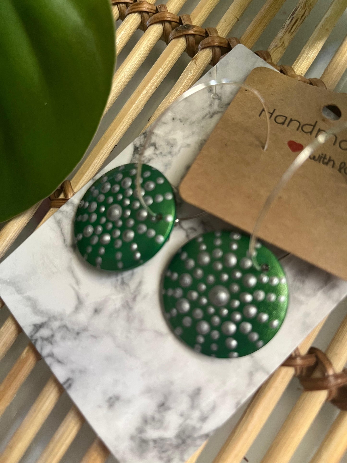 Hand Painted Charming Mandala Floral Earrings